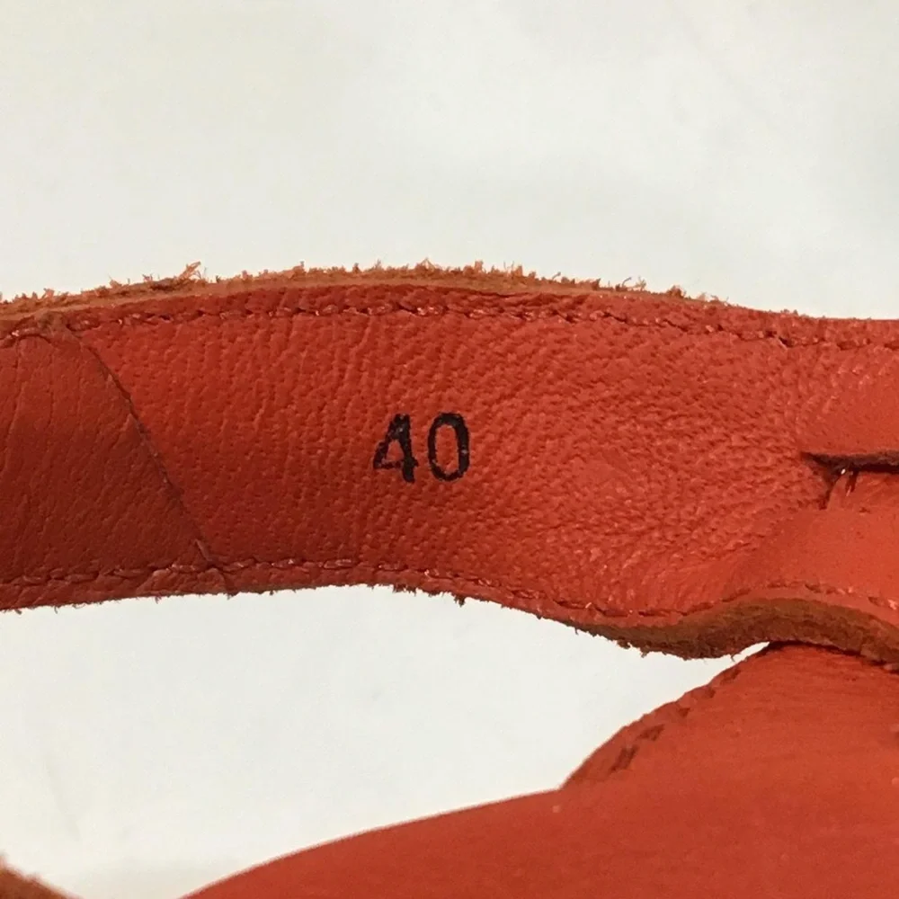 Women’s Free People Lisbon Orange Suede Cork Platform Sandals Size 40